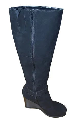 Nine West Vintage America Collection NINI Black Suede Boots Size 10 Leather thumbnail 1