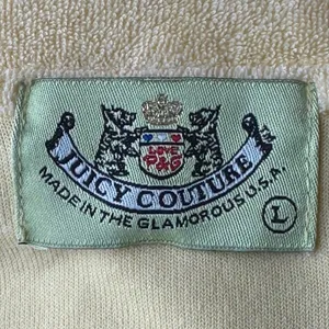 VTG 00s Juicy Couture Terrycloth Track Jacket Butter Yellow Made in the USA Tag thumbnail 9