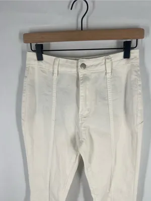 Wisteria Lane Back Suede Star Bell Jeans Size M Ivory Western Boho‎ Flare thumbnail 4