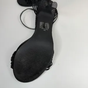 Kelly & Katie brand black‎ strappy high-heeled sandals with a textured finish. 8 thumbnail 6