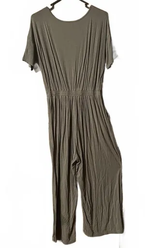 Jardin Olive Green Short Sleeve Jumpsuit - Large thumbnail 1