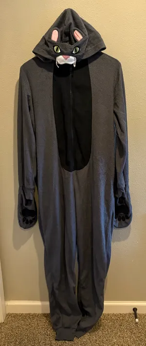 Xhilaration Gray Hooded Onesie Cat thumbnail 1