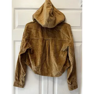 AE American Eagle Hooded Cropped Corduroy Button-Up Shirt Womens Size XS‎ thumbnail 10