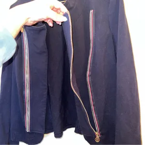 Tommy Hilfiger Navy Zip Front Jacket Gold Logo Details Size L‎ thumbnail 4