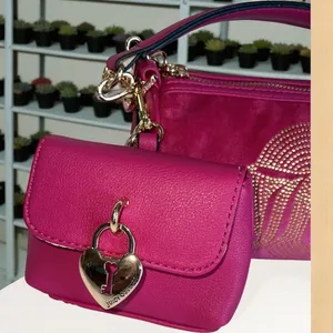Juicy Couture Pink Shoulder Bag with Textured Design and Metallic‎ Accents thumbnail 5