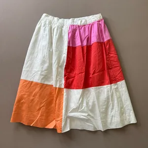 The Lines In Between Cotton Patchwork Midi Skirt thumbnail 5