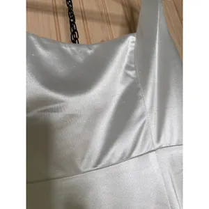 NWT Lulus Sensational Promise White Satin Square Neck Mermaid Maxi Dress Bride L thumbnail 9