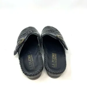 La Plume Judy Black Patent Leather‎ Crocodile Clog Mules Size 36 / US 6 thumbnail 5