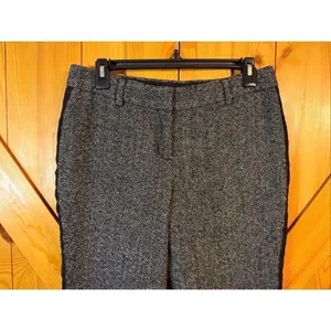 Express Editor Grey Herringbone Wool Blend Straight Leg Pants Size 6R (6678) thumbnail 2