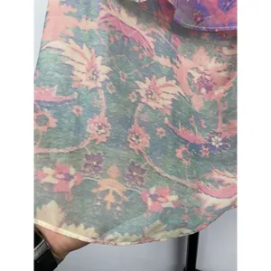Show Me‎ Your Mumu Chiquita Multicolor Watercolor Sheer Flowy Off Shoulder Top M thumbnail 5