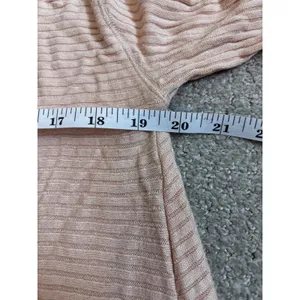 We The Free Top XS Peach Ribbed Mock Neck Open Back Boho Long Sleeve thumbnail 6