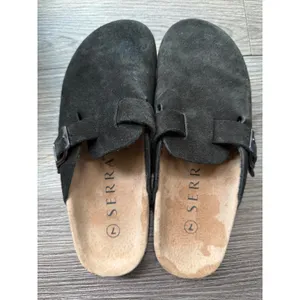 SERRA Black Suede Leather Clogs‎ Mules Slides Comfort Casual Shoes Size 7 thumbnail 2