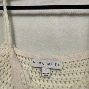 Miou Muse L Crochet Bodycon Dress‎ Tassel Cream Boho Festival Beach Swim Coverup thumbnail 7