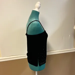 Y2K Black Velvet‎ Rhinestone Cami Top – Size S thumbnail 4