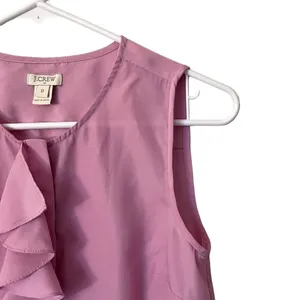 J.Crew Factory pink flutter sleeveless summer blouse business casual top thumbnail 2