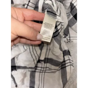 Anthropologie Cloth & Stone Hannah Shirtdress M Plaid‎ Short Sleeve Belted White thumbnail 11