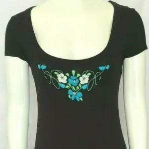 Karen Kane Embroidered Flowers Knit Fit Flare Dress XS‎ thumbnail 1