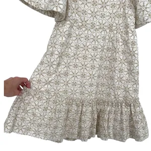 Anthropologie Maeve Smocked Tunic Floral‎ Embroidered Mini Dress Ivory Size XXS thumbnail 11