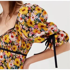 New For Love & Lemons Sylvia Puff Sleeve Mini Dress Size S thumbnail 6