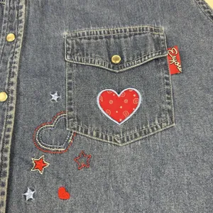 Vintage Disney Denim‎ Vest Shirt Women's 22W/24W Jerry Leigh Eeyore Pearl Snap thumbnail 4
