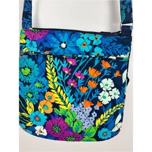 Vera Bradley Navy Floral Multi-Color Quilted Crossbody Bag Spring Feminine EUC thumbnail 2
