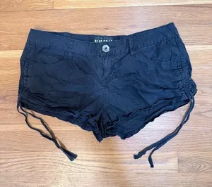 Blue Spice Micro Mini Shorts Cinch Side Drawstring Cargo Low Rise Vtg Y2K SZ 9 thumbnail 1
