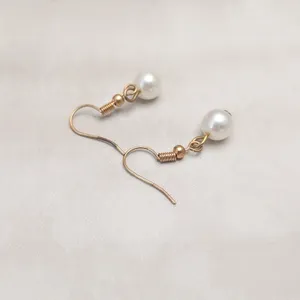 Vintage Faux Pearl Hook Dangle Earrings thumbnail 3