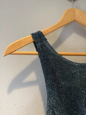 Vintage All the Jazz Green and Purple Shimmer Sleeveless Maxi Dress Size 4/6 thumbnail 7