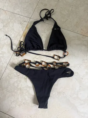 Zara Black Bikini Tortoise Shell Accents thumbnail 2