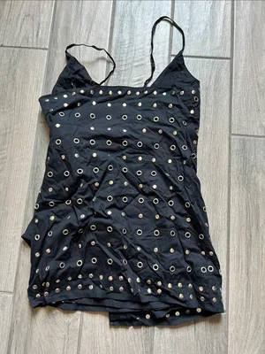 Lovers + Friends Black Eyelet Wrap Mini Dress thumbnail 4