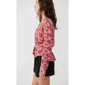 Free People Falling For You Long Sleeve Blouse size Small NEW thumbnail 13