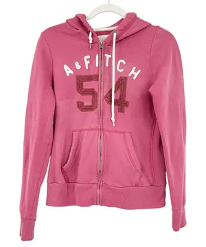 Abercrombie & Fitch Womens Y2K‎ 2000s Preppy Full Zip Hoodie Sweatshirt Size L thumbnail 1