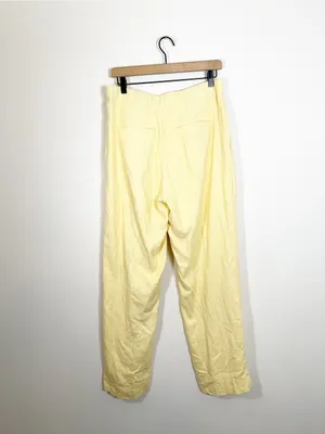 Abercrombie Buttercream Yellow Linen Blend Wide Leg Trouser Pants Size 8/29 thumbnail 3
