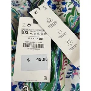 Zara Blouse XXL Paisley Floral Button Front Long Sleeve Shirt Green Pink NWT thumbnail 5