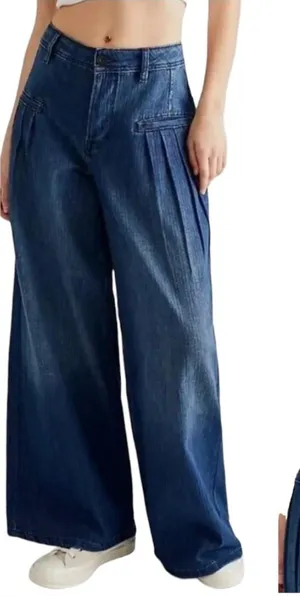 We the Free Free People Charlie Wide Leg Jeans Navy/Marin OB1470354 Size 25 NWT thumbnail 1