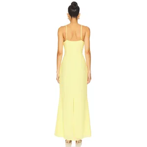 More to Come Vienna Baby Yellow Fairy Minimalist Girly Maxi Dress NWT Small thumbnail 3