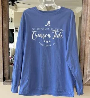 Pressbox University of Alabama Shirt Cotton Long Sleeve Tee Womens Large thumbnail 2