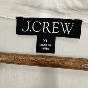 J. Crew Womens XL White Viscose Collared‎ 3/4 Sleeve Top Blouse thumbnail 4