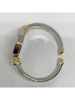 Anne Klein women’s two tone cuff bracelet watch 33mm round quartz 7” running thumbnail 8