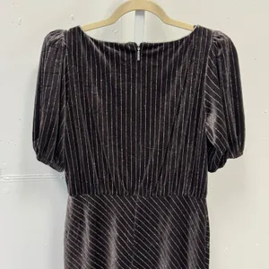 Karl Lagerfeld Paris Velvet Pinstripe Rhinestone Midi Maxi Dress Brown 8 Holiday thumbnail 8