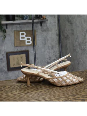 NWT Jones New York Toe Slingback Kitten Heel Pumps JNY-LINELA Nude Brown 10M thumbnail 11