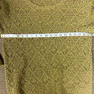 Forenza Vintage whimsical crochet knit green fairy top size M thumbnail 6