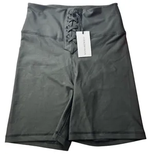 WeWoreWhat Lace Up High‎ Rise Biker Shorts Black Size Medium thumbnail 5