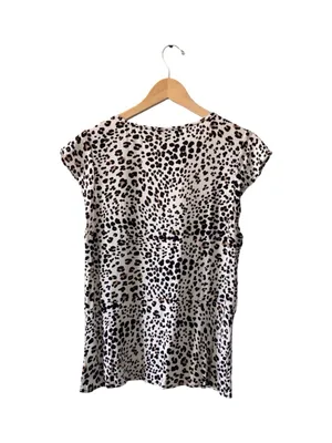 Sanctuary Black & White Leopard-Spot V-Neck Cap Sleeve Top thumbnail 6