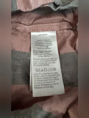 Madewell 100% Linen Resort Shirt in Springy Stripe Size Small thumbnail 7
