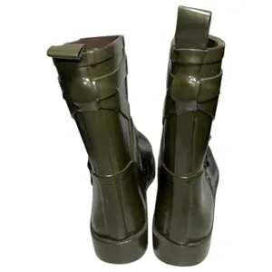 Coach Women’s Size 9 Fatigue Army Green Lester Shiny Rubber Rain Water Boots thumbnail 6