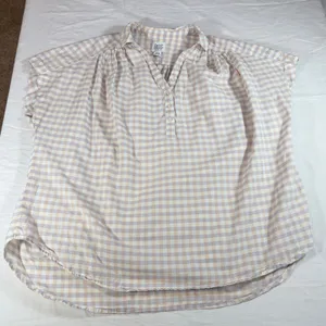 BDG Urban Outfitters womens gingham high low button front blouse. Size M. thumbnail 6