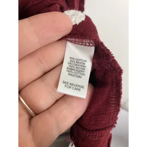 Cato Peasant Top Women L Burgundy Good Embroidered Tiered Babydoll Boho thumbnail 5