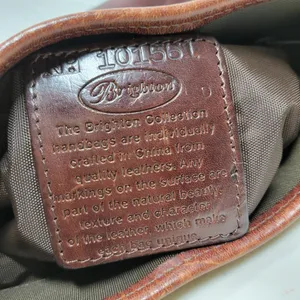 Brighton Tweed Purse Braided Leather Trim Heart Charm Brown Tan Check thumbnail 10
