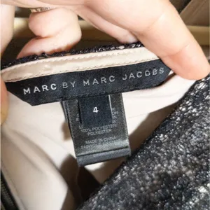 MARC by MARC JACOBS Black Metallic Lace Cocktail Dress V-Neck Lined Women's 4 thumbnail 4